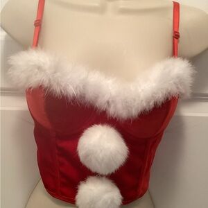 BS Lingerie Madonna Style Red Bustier Bra Corset Top Size Small